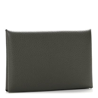 Hermes Evercolor Calvi Card Case Gris Meyer 3 of 8