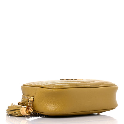 Saint Laurent Grain De Poudre Matelasse Monogram Mini Lou Camera Bag Light Chartreuse 4 of 9
