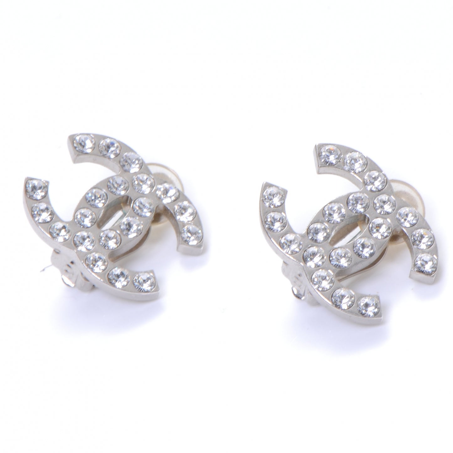 Crystal CC Clip On Earrings