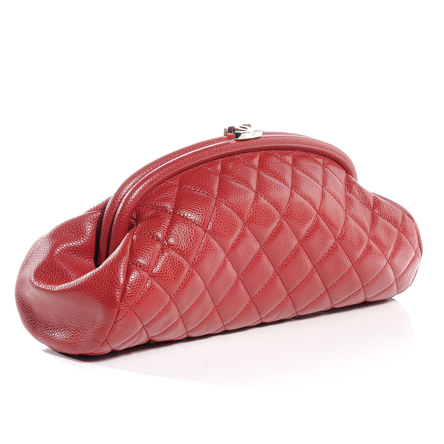 Caviar Quilted Timeless Clutch Red