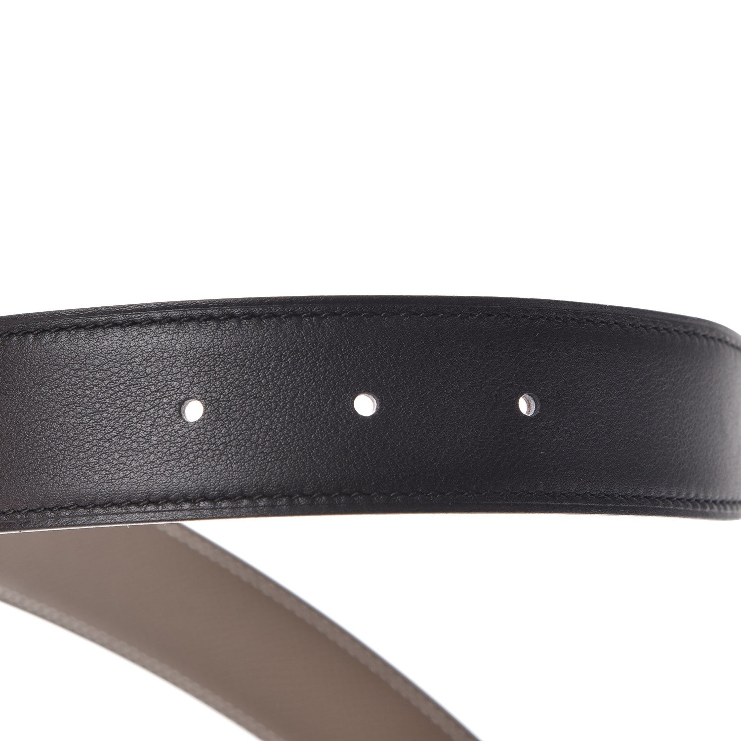 Hermes Swift Epsom 32mm Belt Strap 80 Black Etoupe 3 of 6