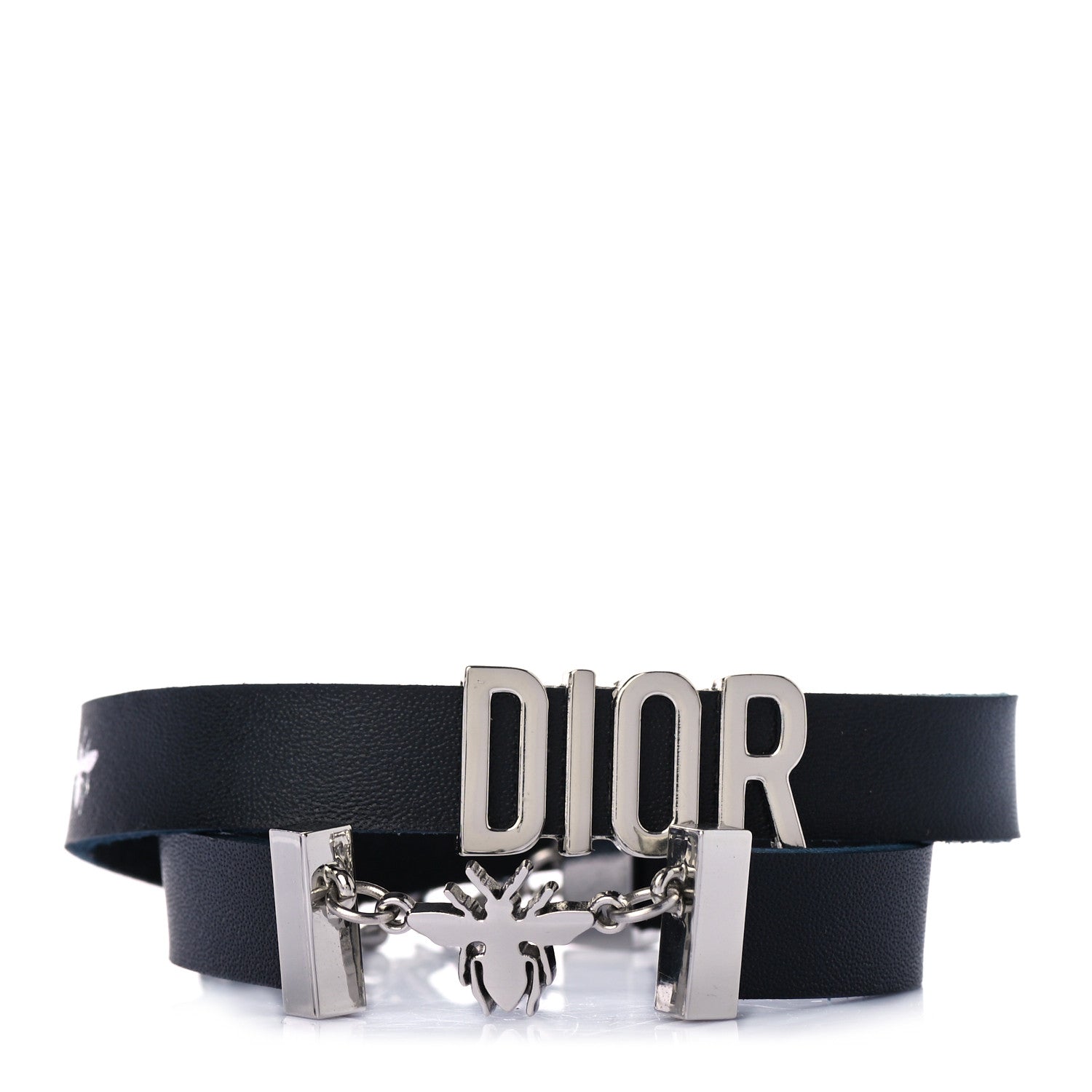 Christian Dior Calfskin Dior Bee Double Bracelet Black 1 of 5