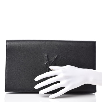 Saint Laurent Calfskin Monogram Large Belle De Jour Clutch Black 2 of 9