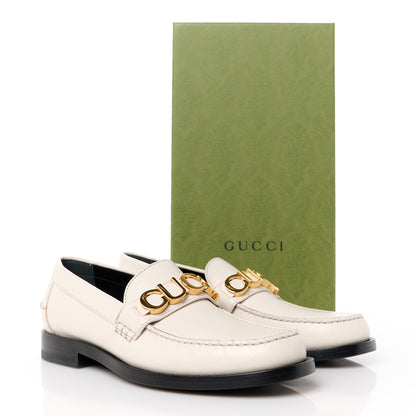 Gucci Goatskin Womens Logo 15mm Loafers 38.5 Mystic White 9 of 9