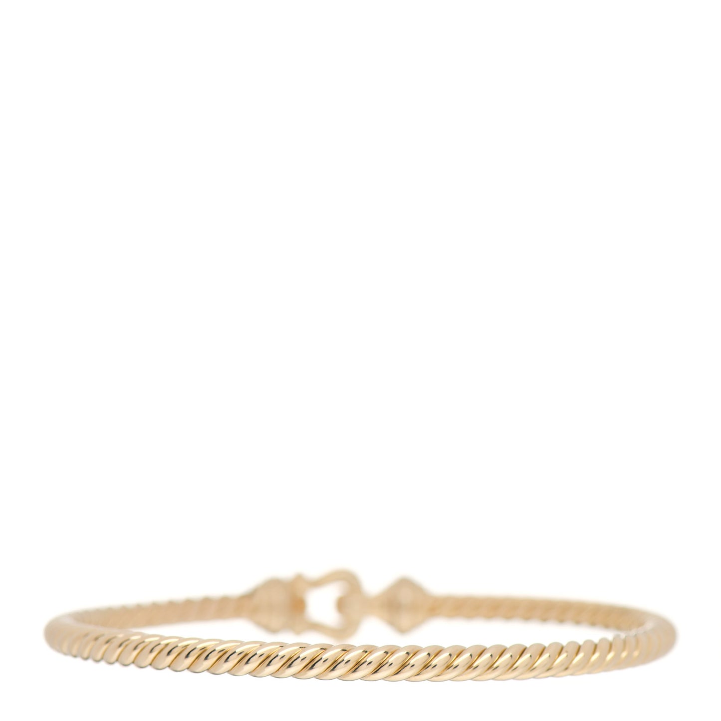 18K Yellow Gold Diamond 3.5mm Cable Buckle Bracelet