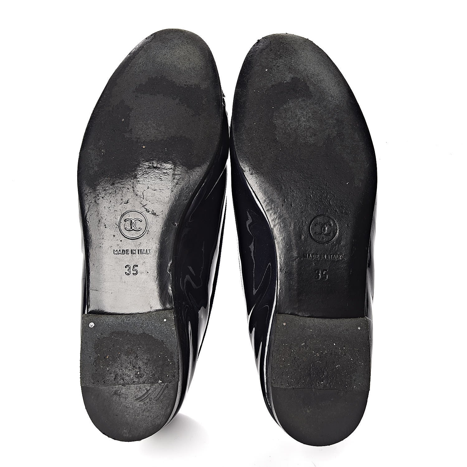 Chanel Patent CC Ballerina Flats 35 Navy 7 of 11
