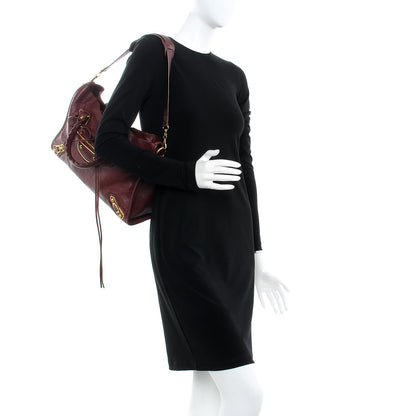 Balenciaga Chevre Gold Metallic Edge Hardware City Bordeaux 2 of 12