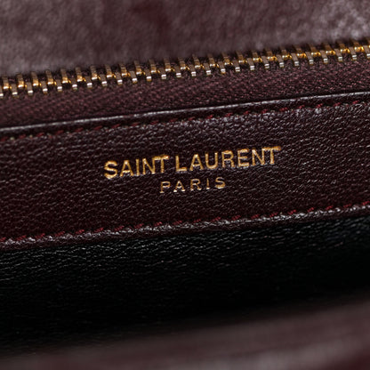 Saint Laurent Sheepskin Matelasse Chevron Monogram Large College Satchel Bordeaux 6 of 24