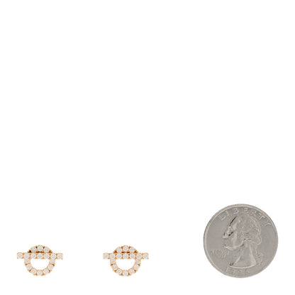 Hermes 18K Rose Gold Diamond Finesse Earrings 2 of 5