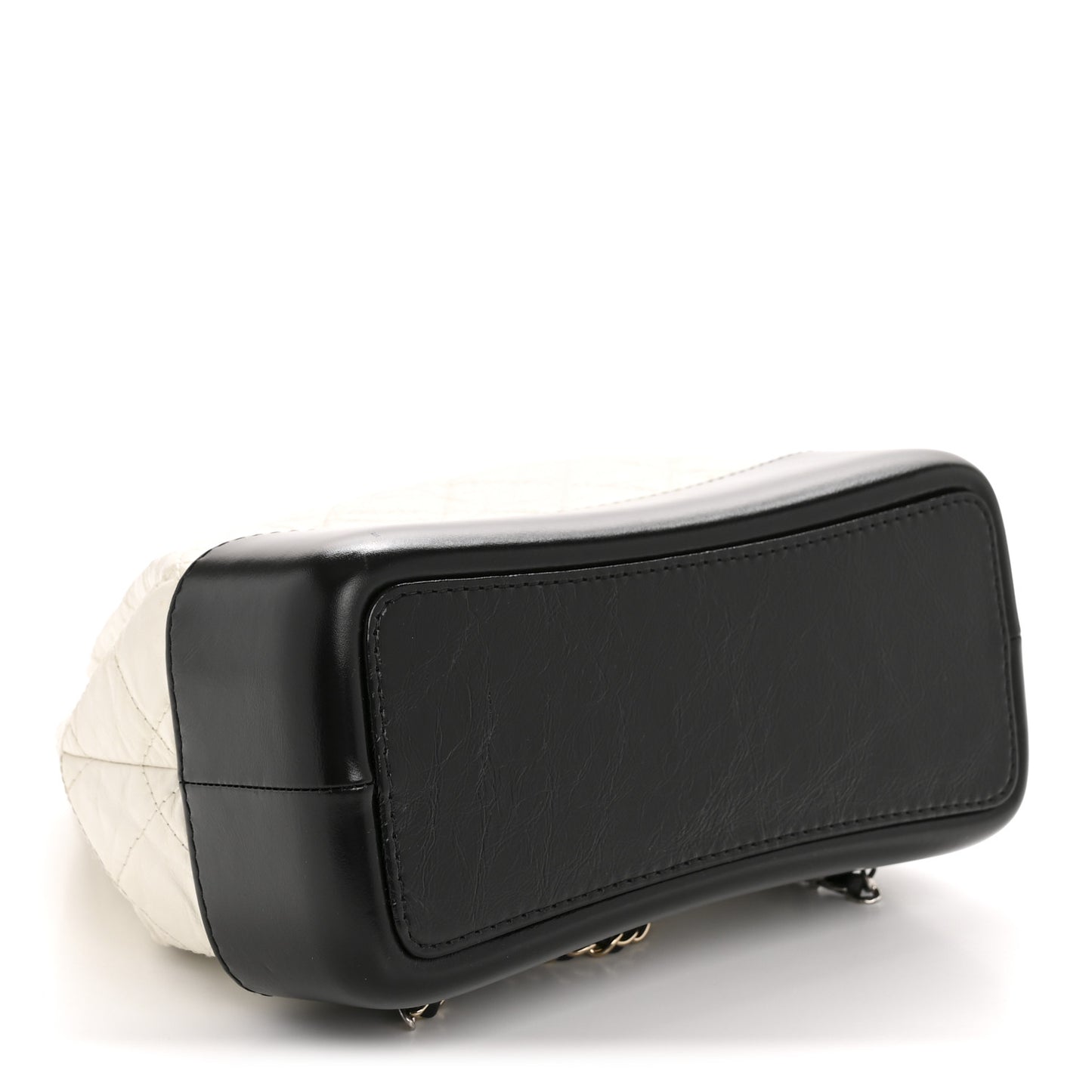 Aged Calfskin Quilted Small Gabrielle Backpack Black White