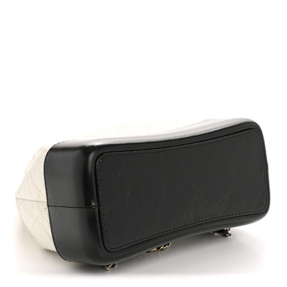 Chanel Aged Calfskin Quilted Small Gabrielle Backpack Black White 4 of 12