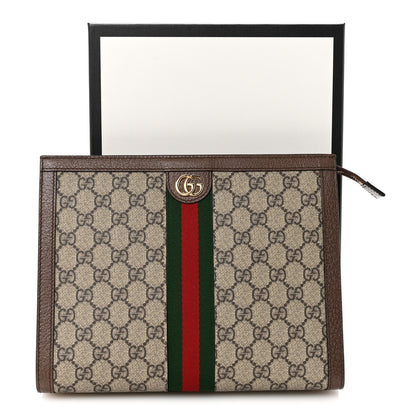 Gucci GG Supreme Monogram Web Ophidia Pouch Brown 8 of 8