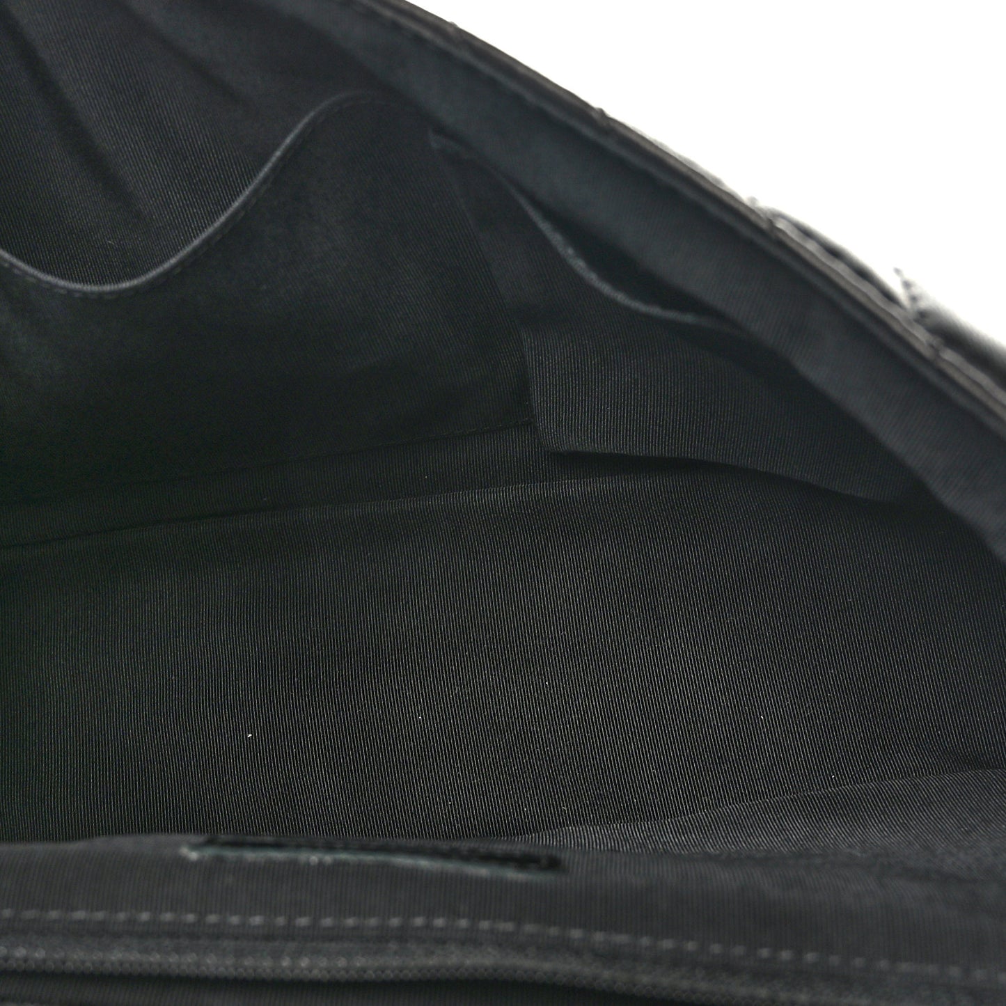 Lambskin Chevron Quilted Large Single Flap Black