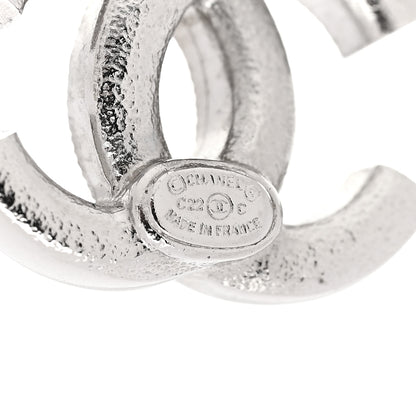 Chanel Crystal Mini Timeless CC Earrings Silver 3 of 5