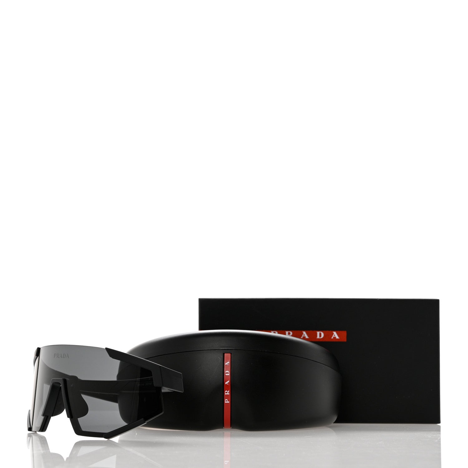 Prada Metal Rubber Linea Rossa Sport Sunglasses SPS 04W Black 8 of 8