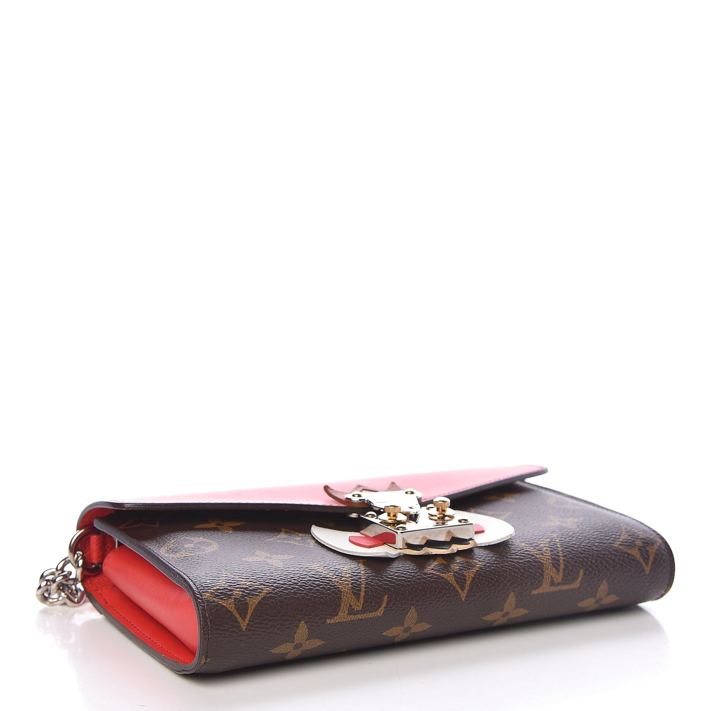Monogram Tribal Mask Chain Wallet Rouge