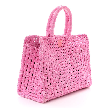 Salvatore Ferragamo Raffia The Studio Box Tote Pink 3 of 10