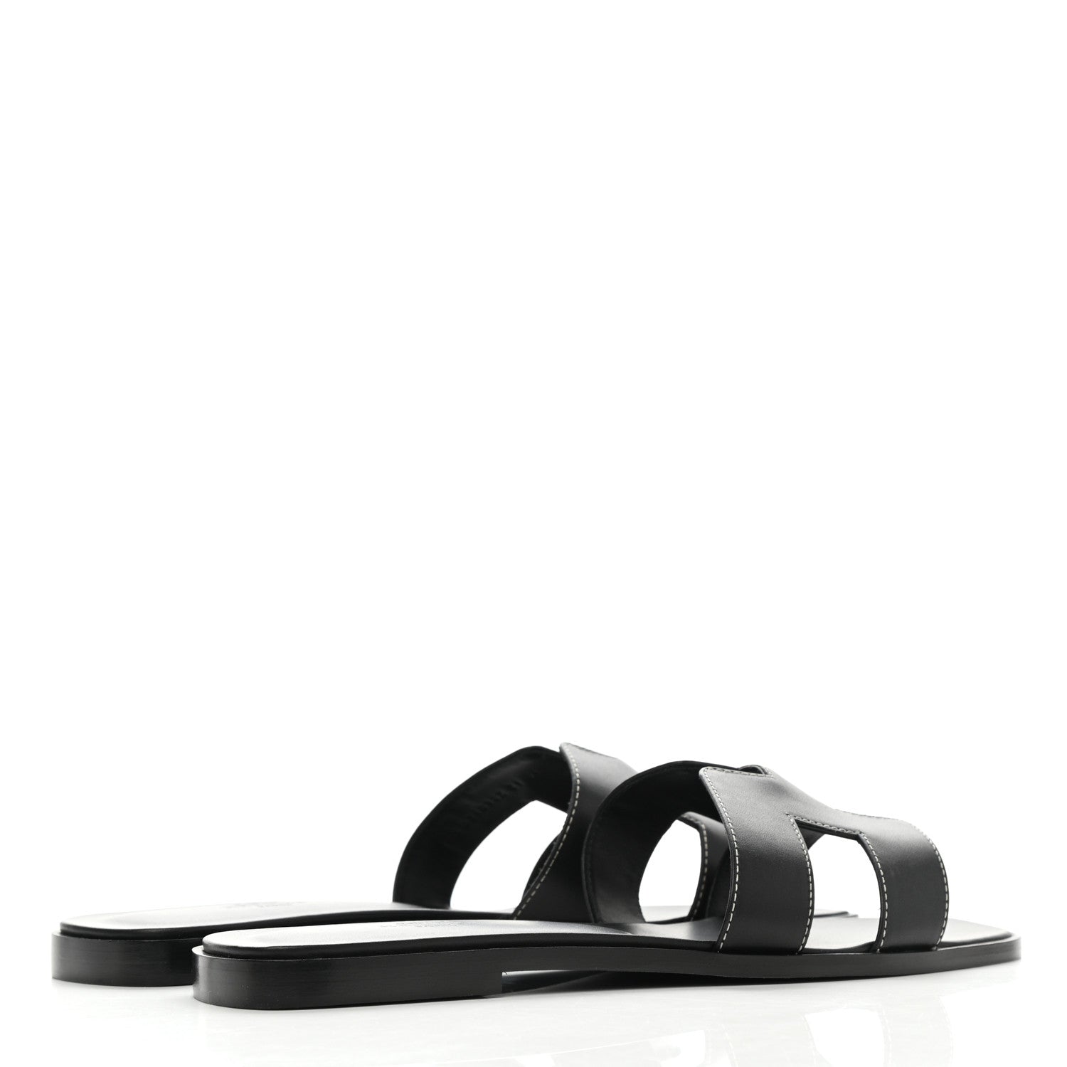 Hermes Box Calfskin Oran Sandals 40.5 Black 4 of 10