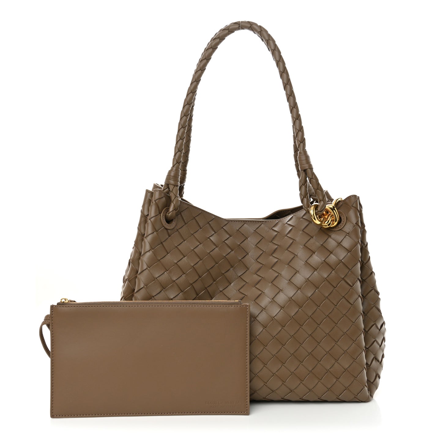 Nappa Intrecciato Large Andiamo Parachute Shoulder Bag Pinecone