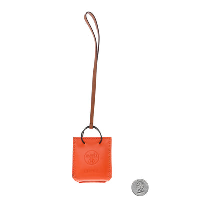 Hermes Milo Lambskin Swift Shopping Bag Charm Feu Gold 2 of 4