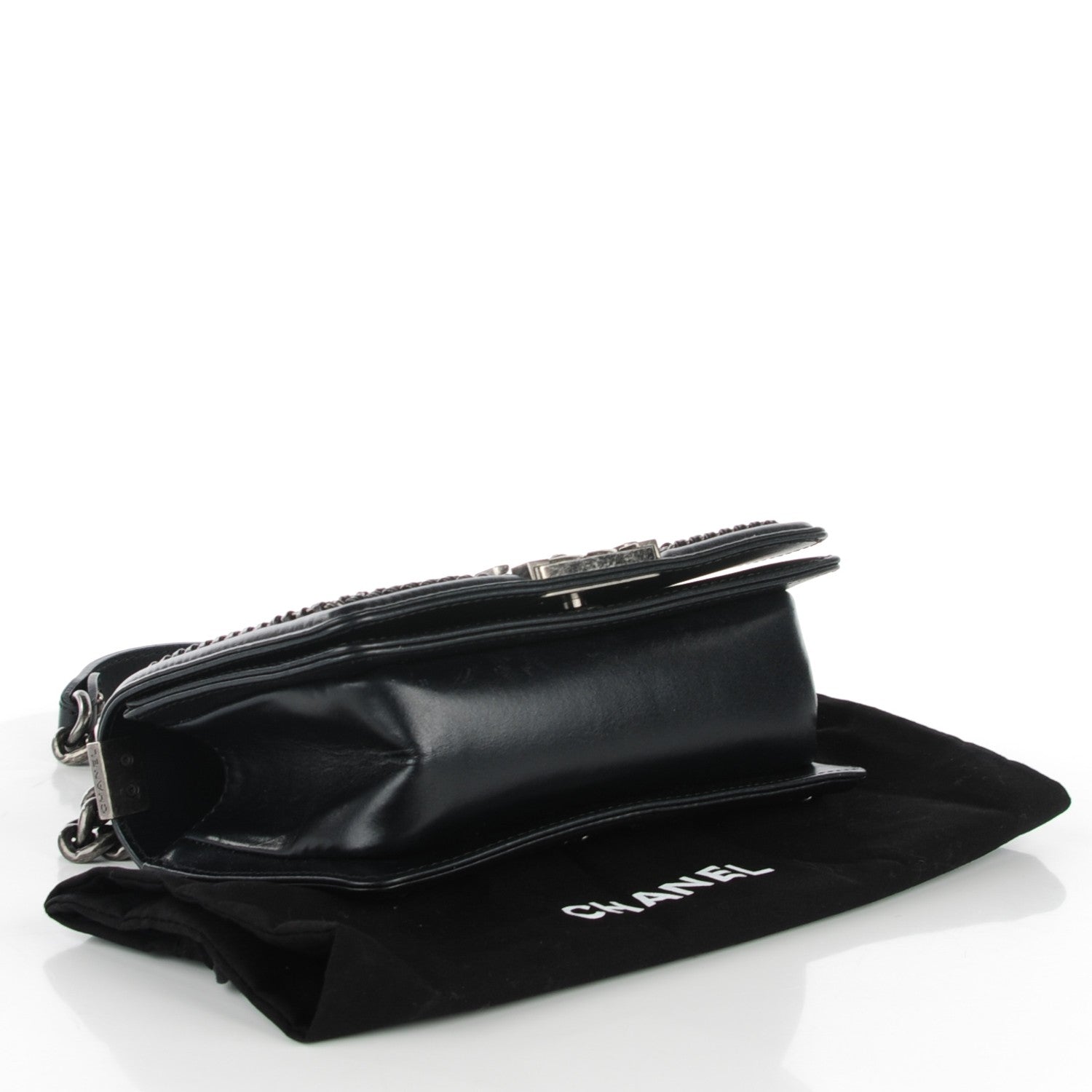 Chanel Goatskin Quilted Small Boy Handle Flap Black 4 of 8