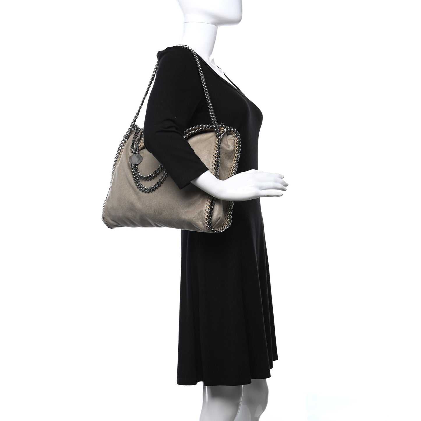 Shaggy Deer Falabella Fold Over Tote Taupe