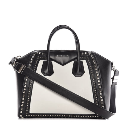 Givenchy Calfskin Medium Studded Bi-Color Antigona Black White 1 of 8