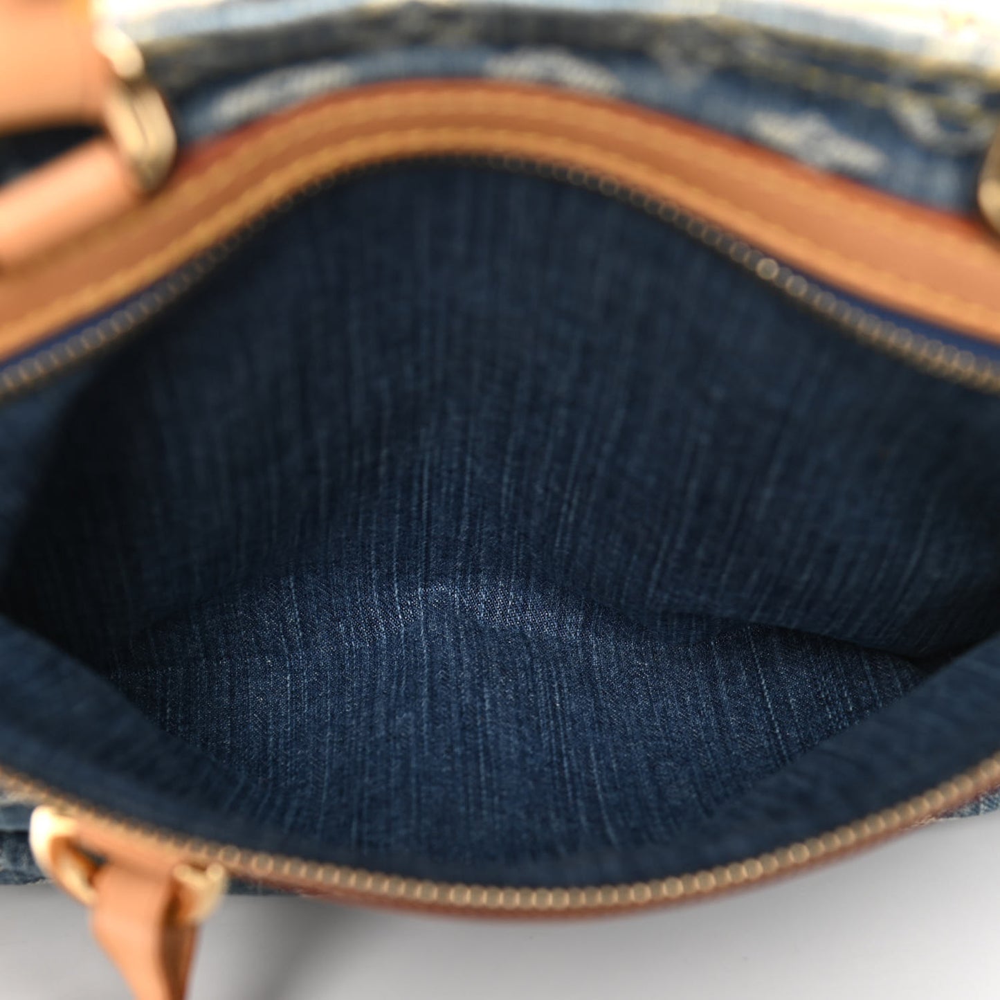 Monogram Denim Sac Plat Blue