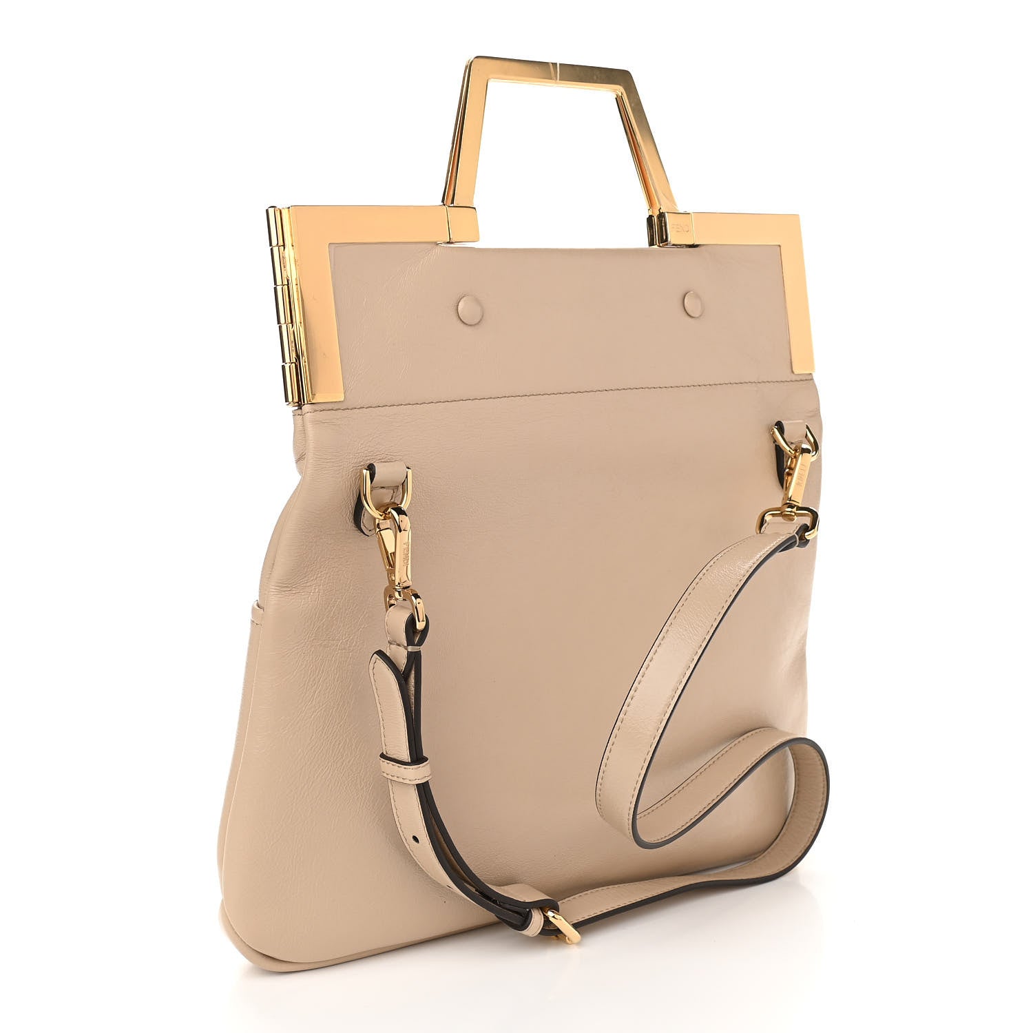 Fendi Agnello Old Shine Small Shopping Flap Bag Amido 3 of 9