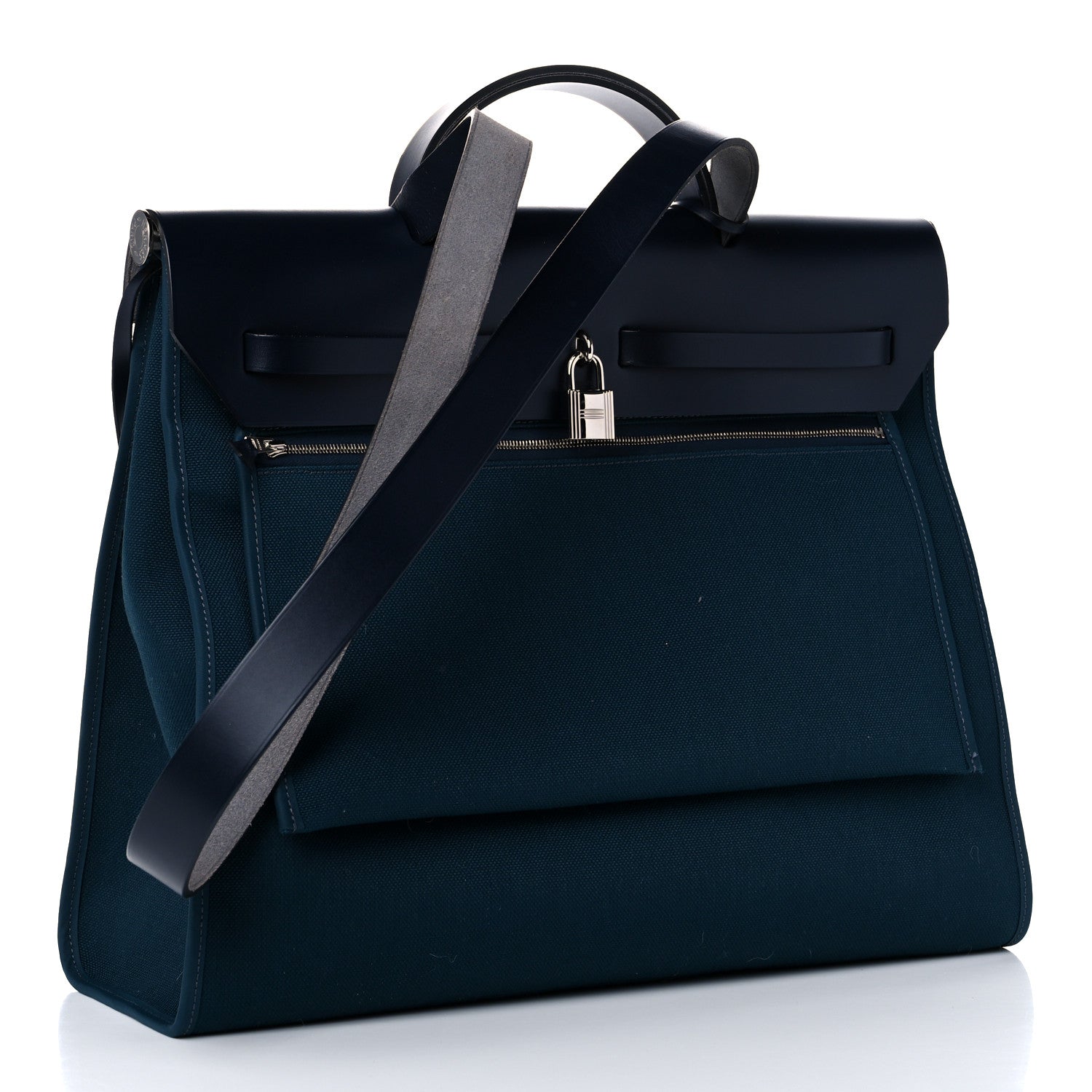 Hermes Toile Vache Hunter Herbag Zip 39 MM Bleu Ocean Bleu Indigo 3 of 15