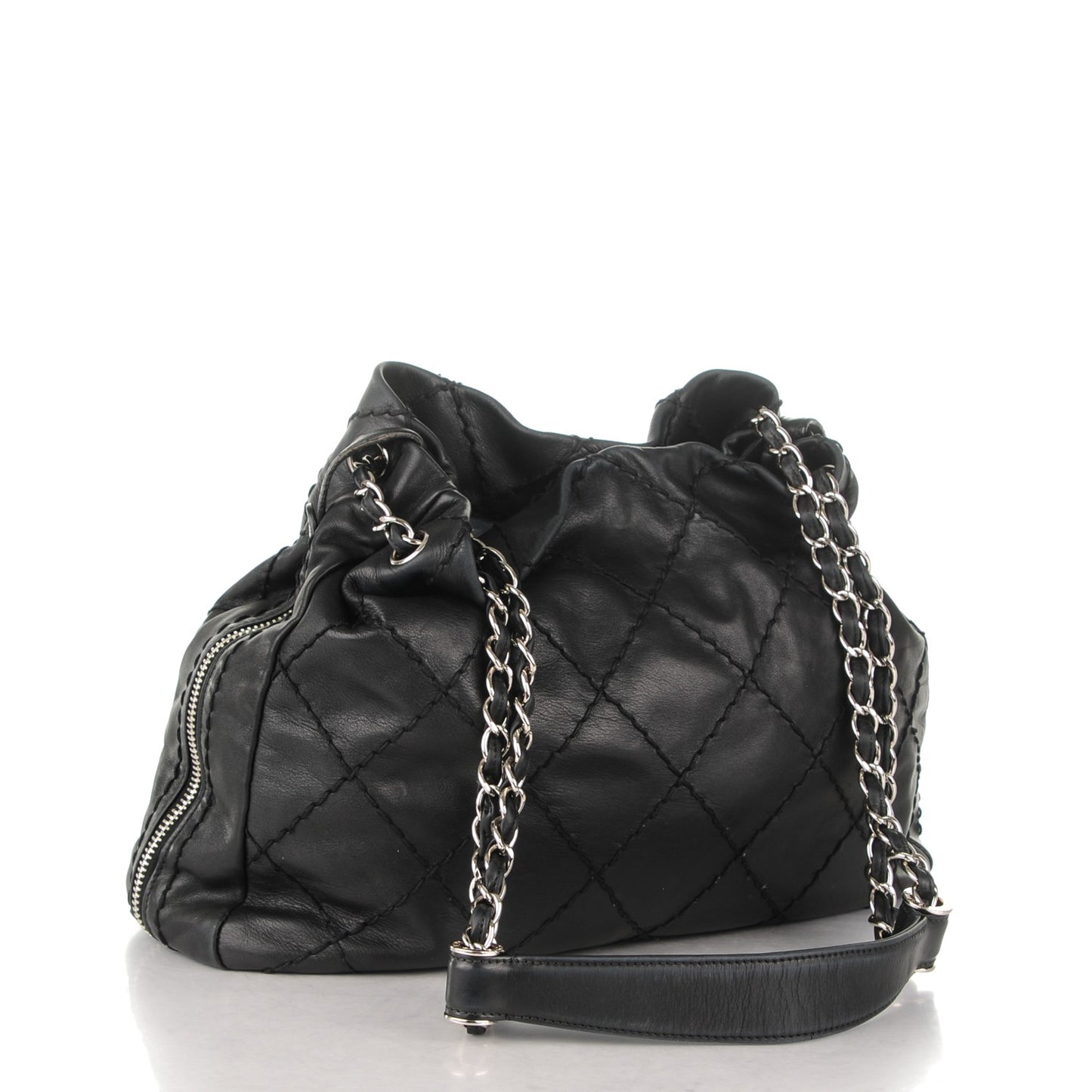 Lambskin Expandable Tote Black