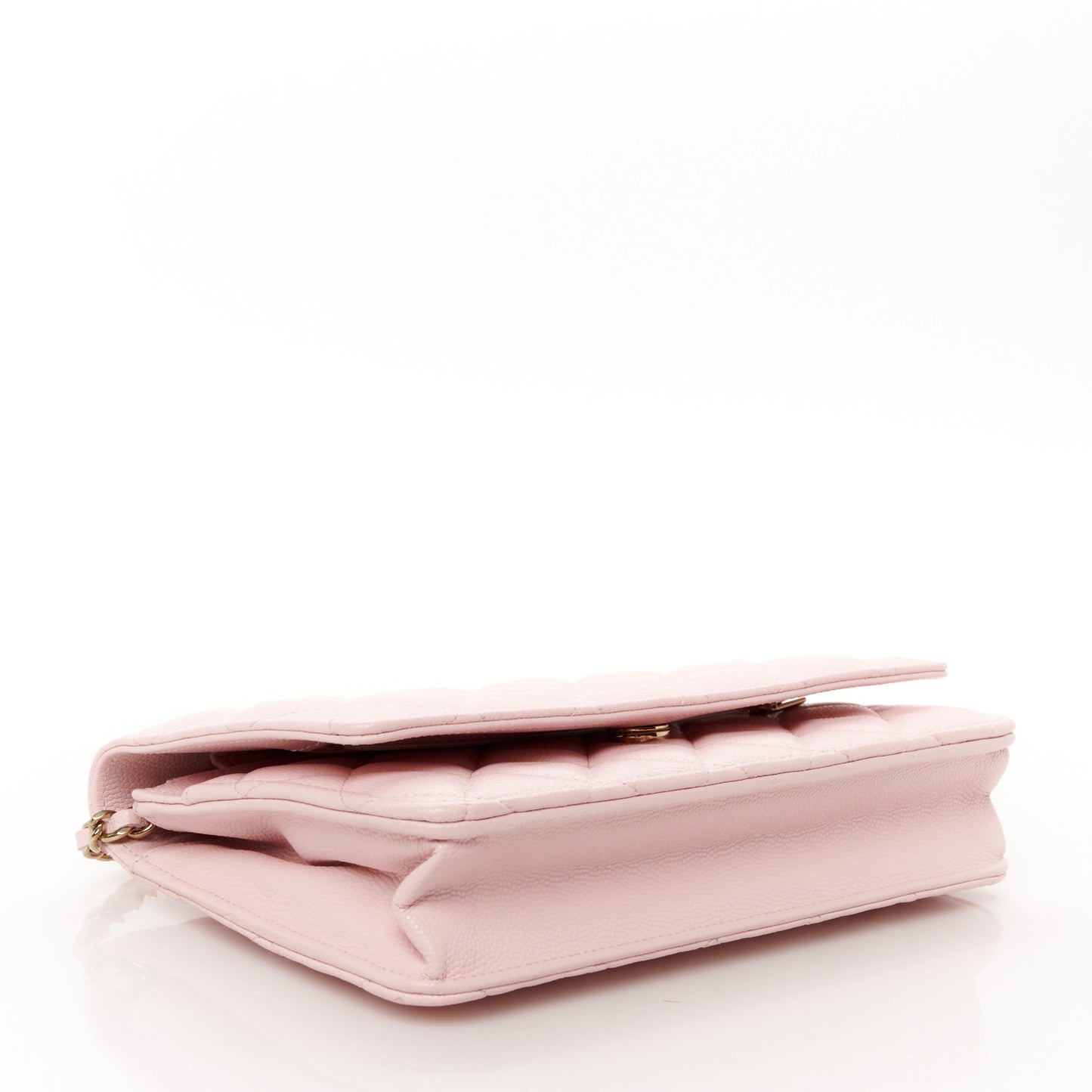 Caviar Quilted Wallet on Chain WOC Light Pink