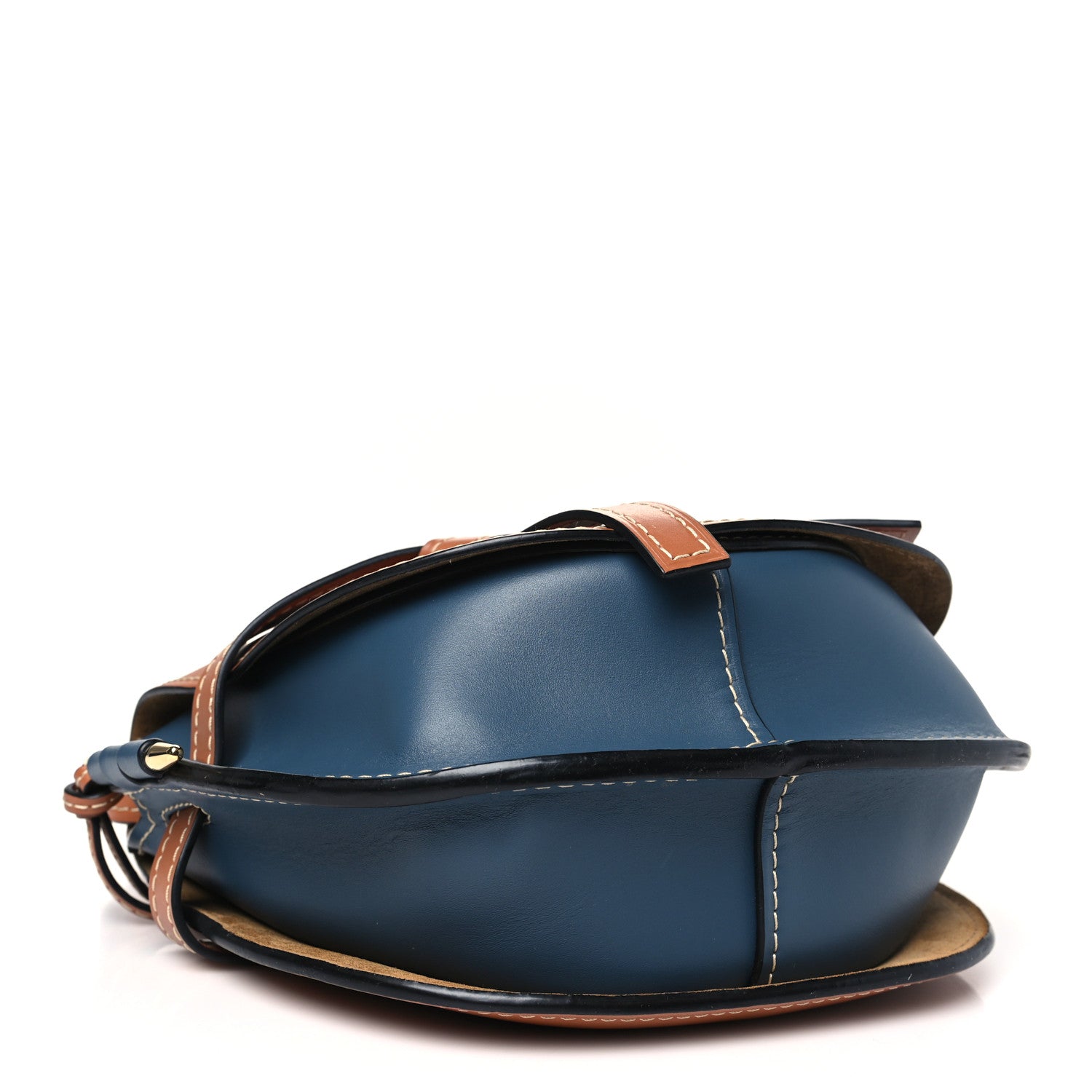 Loewe Calfskin Small Gate Crossbody Bag Tan Steel Blue 4 of 9
