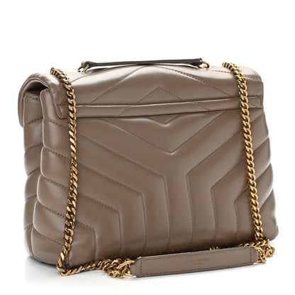 Saint Laurent Calfskin Y Quilted Monogram Small Loulou Chain Satchel Taupe 7 of 25