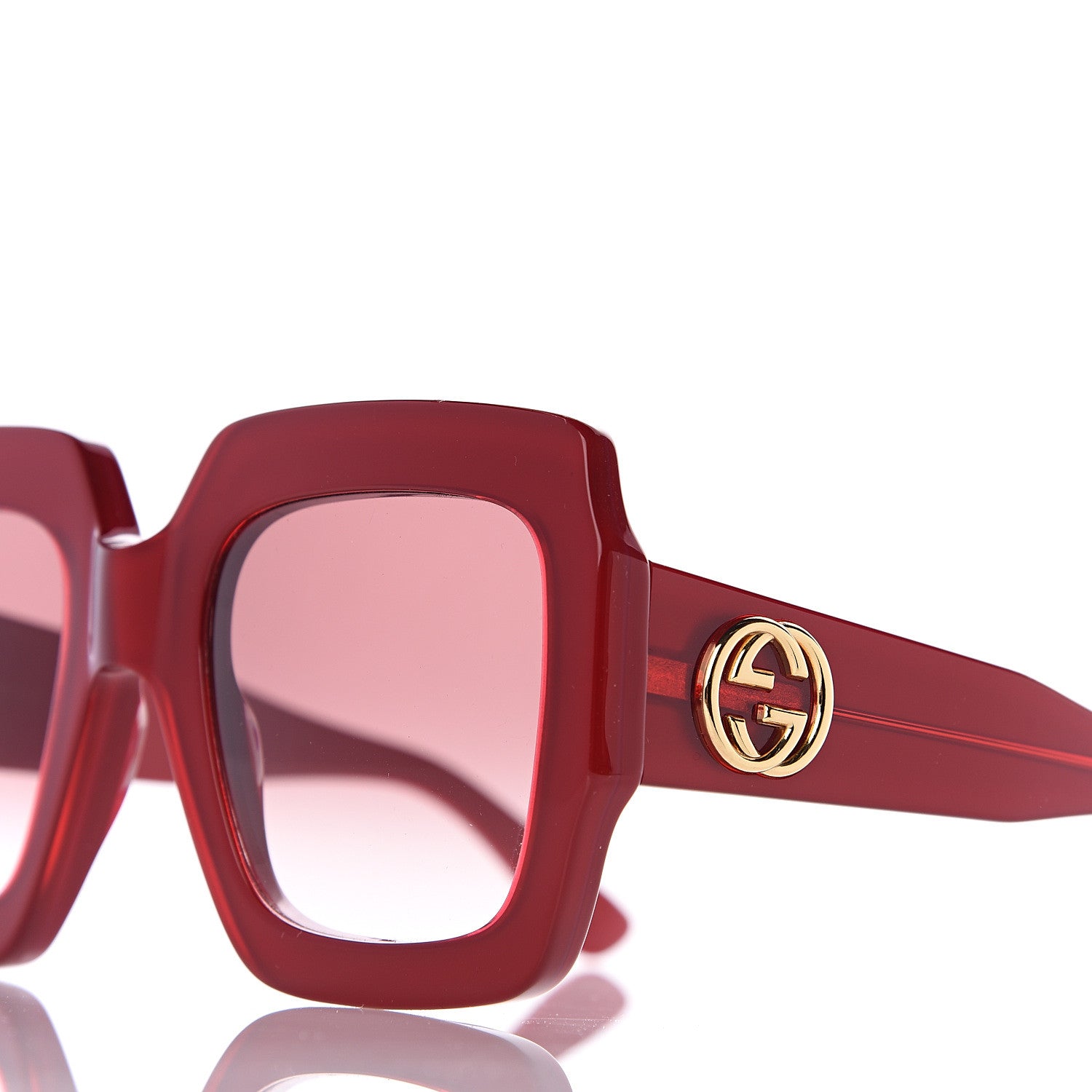 Gucci Square Web Frame GG0178S Sunglasses Red 7 of 8