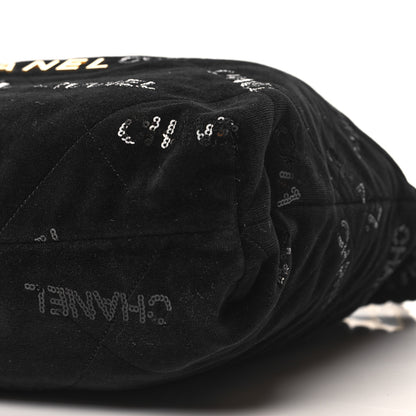 Chanel Velvet Sequin Quilted Chanel 22 Black 10 of 10