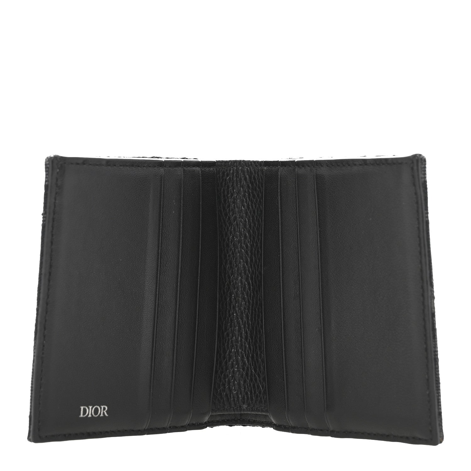 Christian Dior Oblique Bi-Fold Card Holder Black 5 of 9
