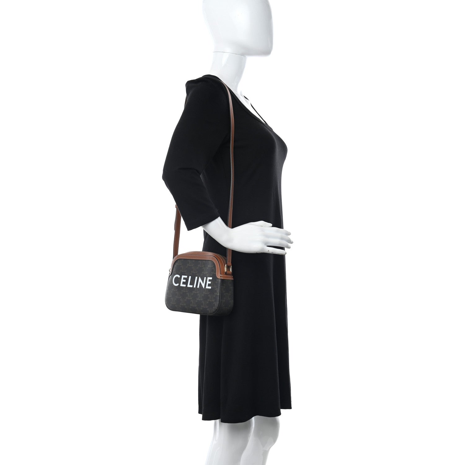 Celine Triomphe Canvas Small Camera Bag Tan 2 of 11
