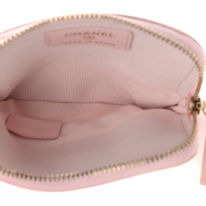 Chanel Caviar Quilted Crystal Zip Card Holder Wallet Light Pink 7 of 8