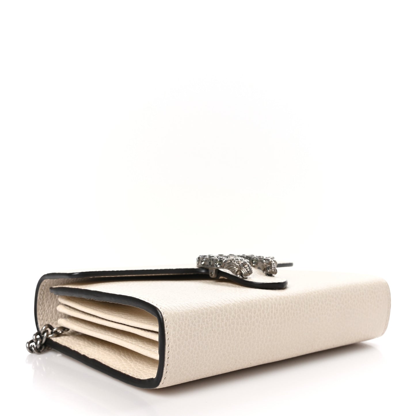 Dollar Calfskin Mini Dionysus Chain Wallet Mystic White