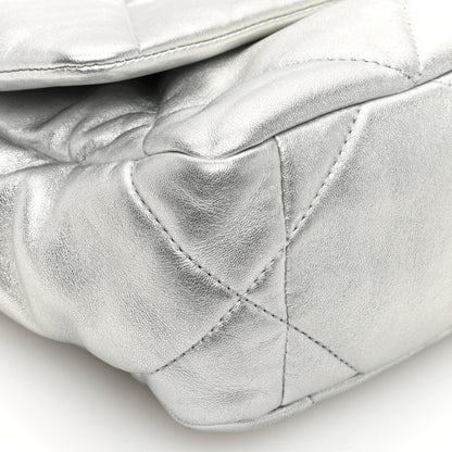 Chanel Metallic Lambskin Quilted Medium Chanel 19 Flap Silver 9 of 10
