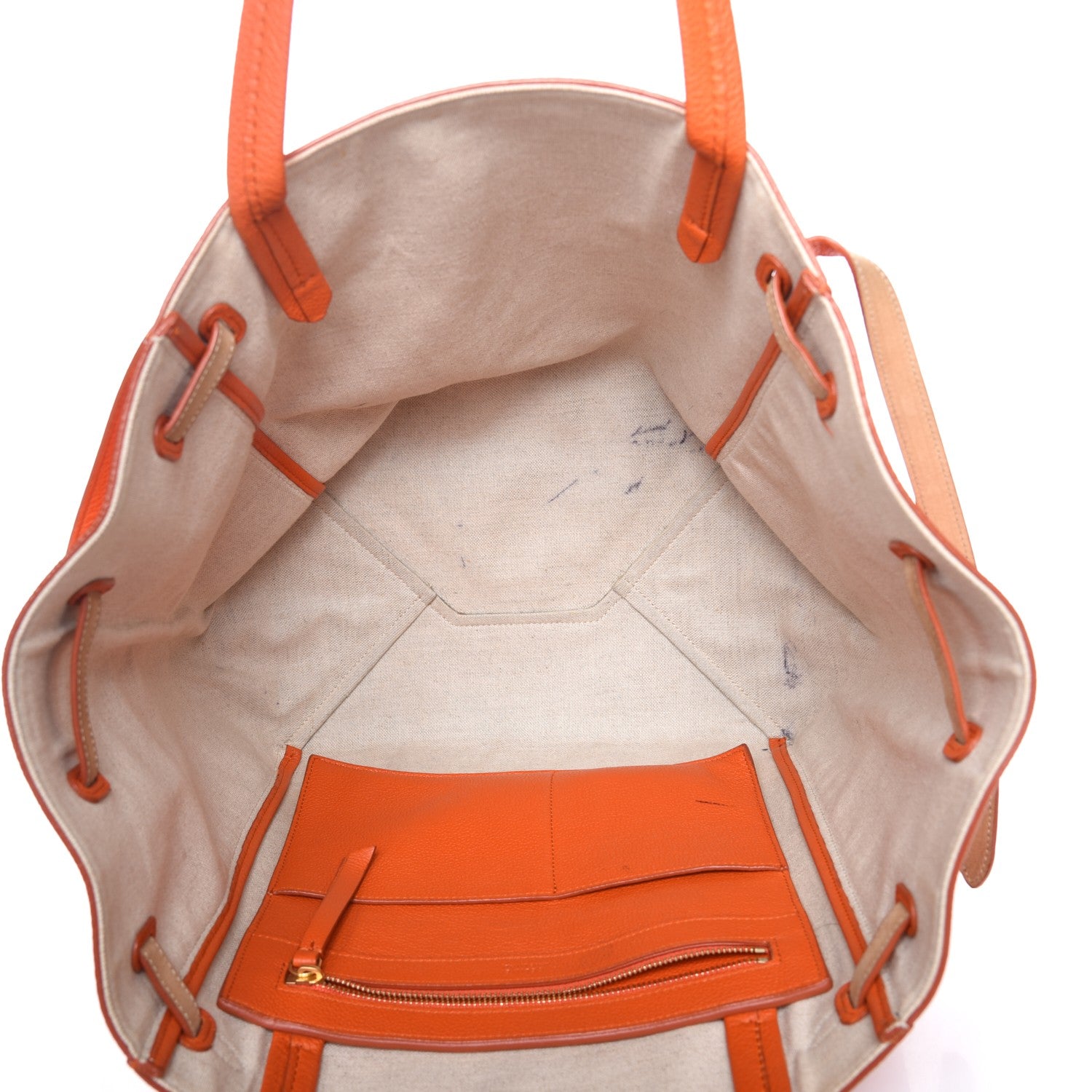 Celine Soft Grained Calfskin Small Belt Cabas Phantom Brick 5 of 14