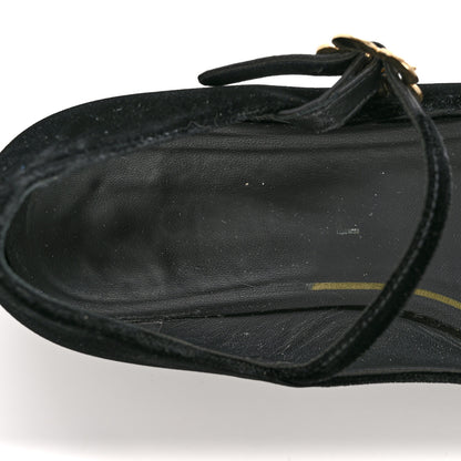 Chanel Velvet Grosgrain Mary Jane Flats 37.5 Black 7 of 12