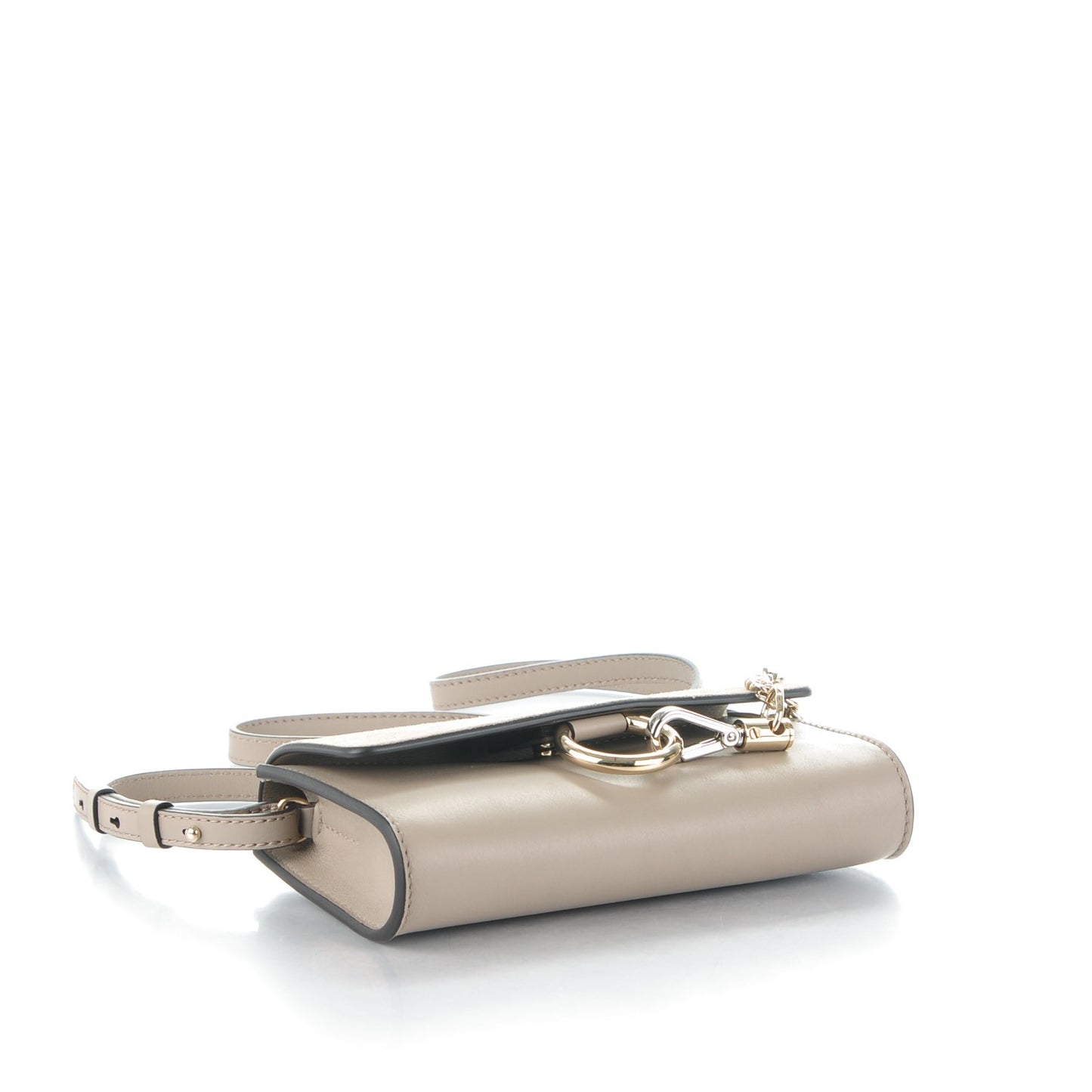Suede Calfskin Mini Faye Shoulder Bag Motty Grey