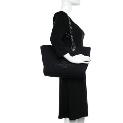 Chanel Mixed Fibers Small Deauville Tote Black 2 of 12