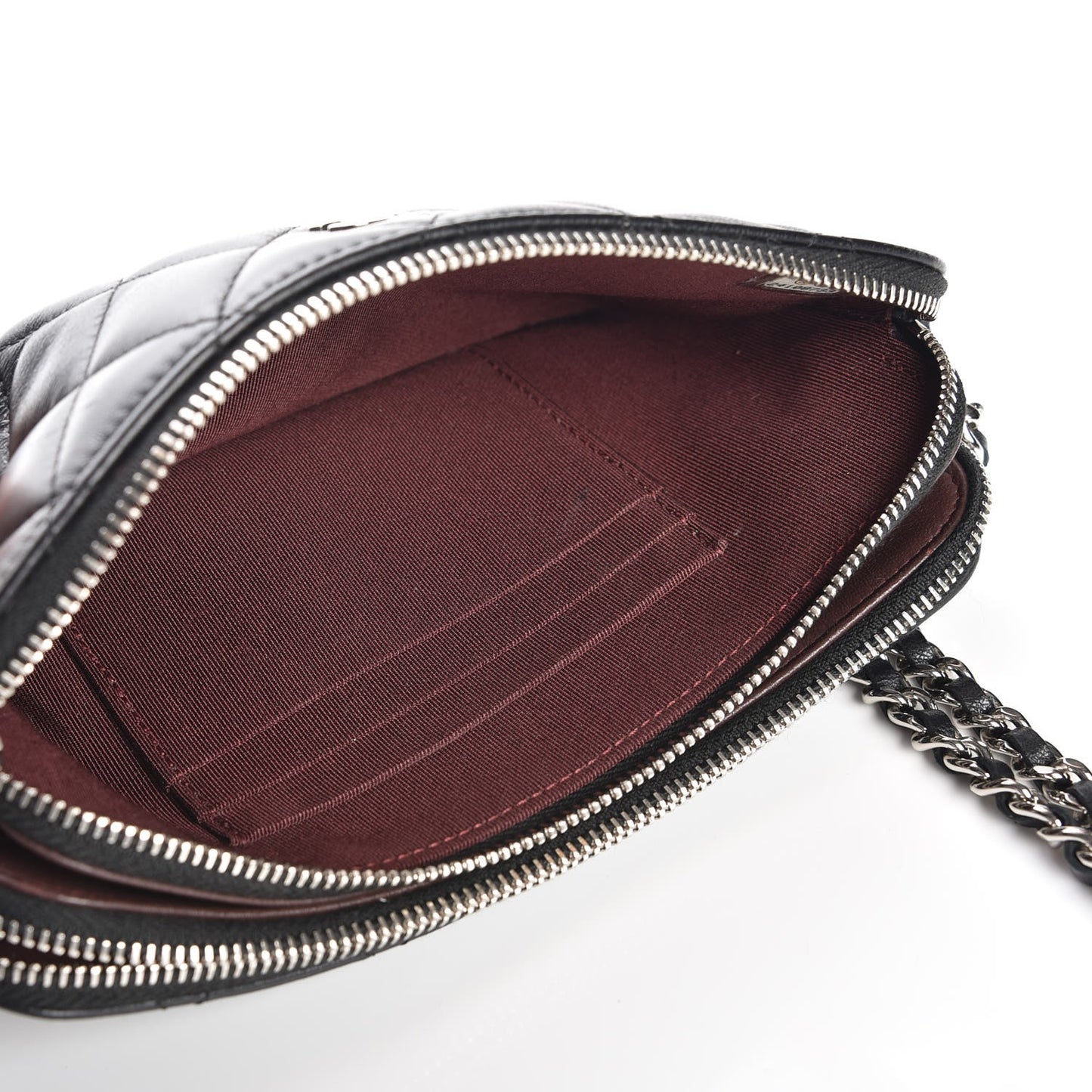 Lambskin Quilted Small Clutch With Chain Black