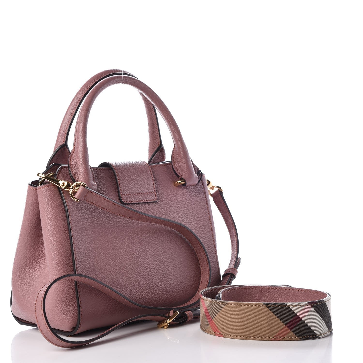 Burberry Soft Grain Calfskin Small Buckle Tote Dusty Pink 5 of 10