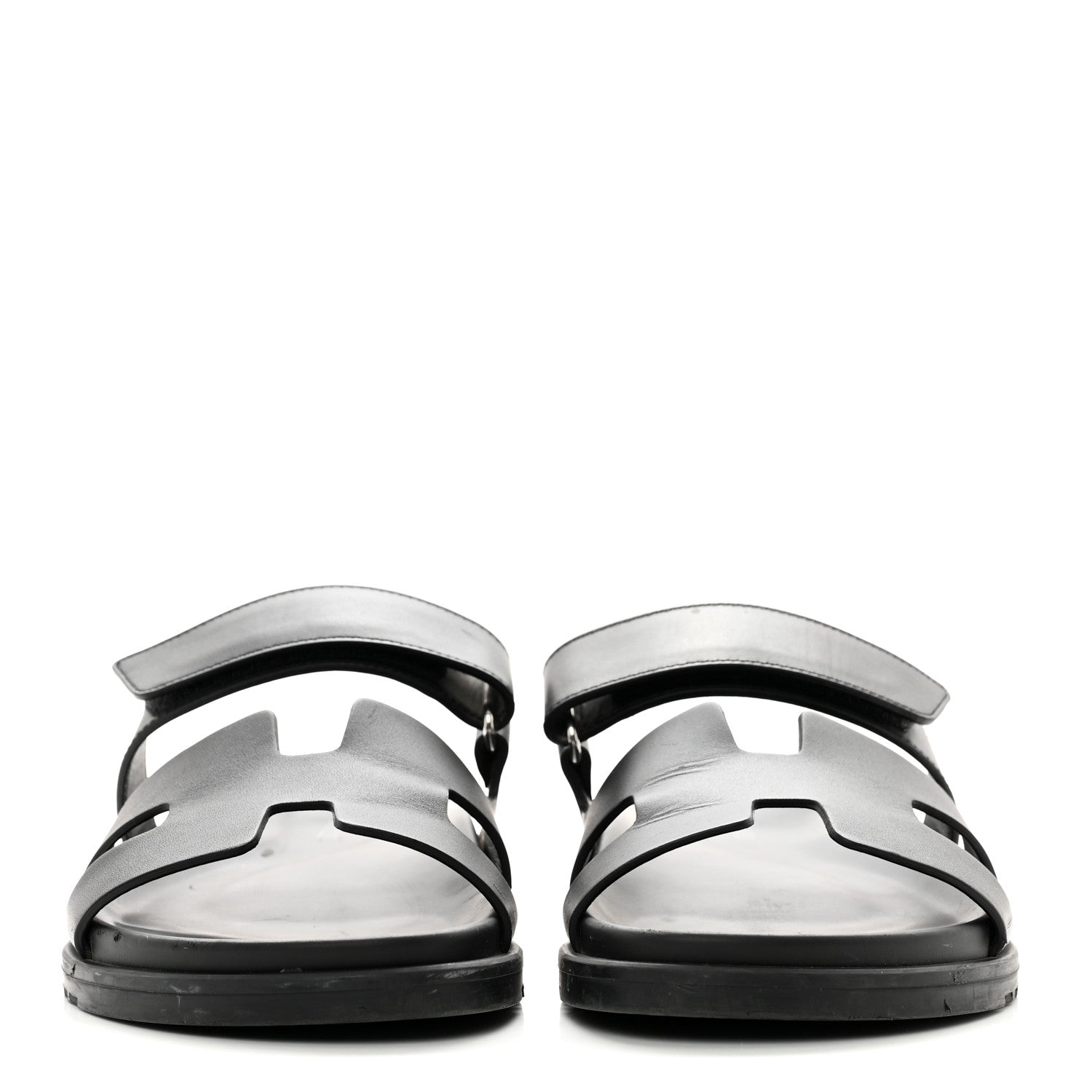 Hermes Calfskin Womens Chypre Sandals 40.5 Black 2 of 9