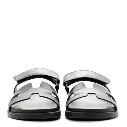 Hermes Calfskin Womens Chypre Sandals 40.5 Black 2 of 9