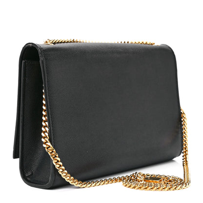 Saint Laurent Grain De Poudre Medium Classic Monogram Kate Satchel Black 3 of 12